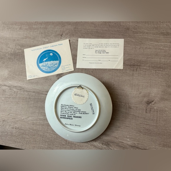 SEVEN SEAS TRADERS INC APOLLO MOON PLATE JULY 20 HISTORY 1969 1ST EDITION - Picture 7 of 16